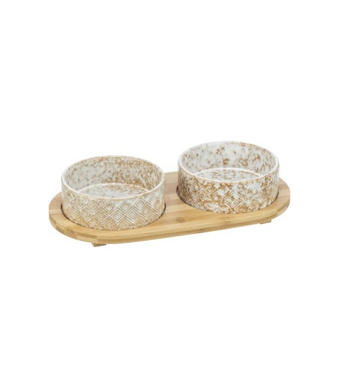 Set Comederos, cerámica/bambú - 1