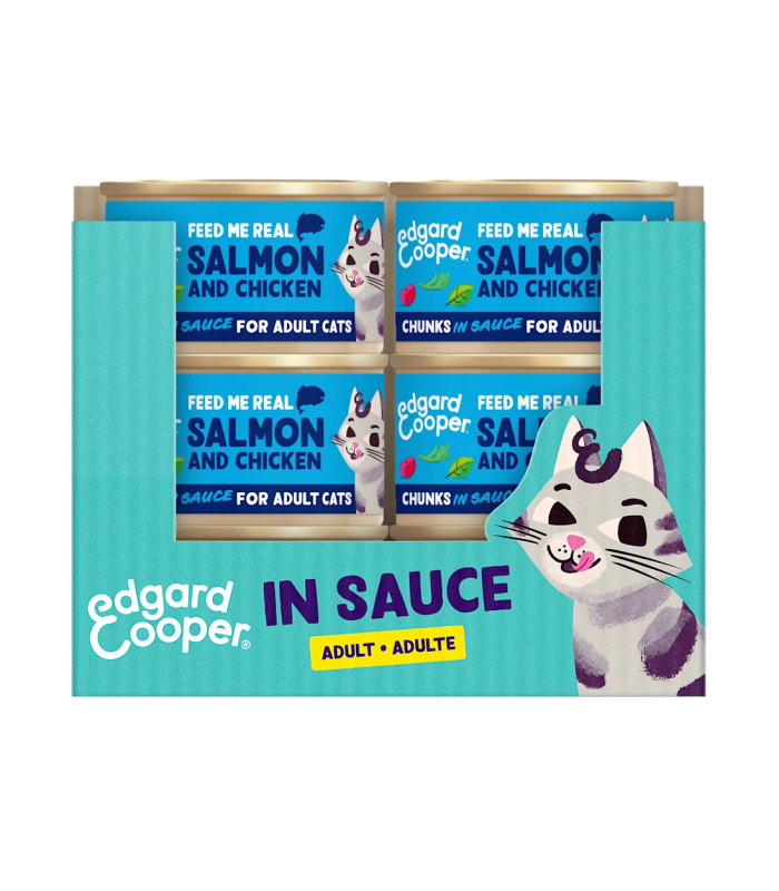 Adulto Salmón y pollo - Trocitos en salsa - 1
