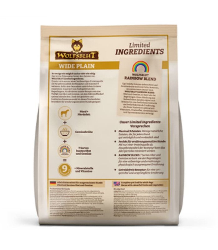 1 kg Wolfsblut Adult Limited Ingredients Wide Plain – Caballo con boniato - 1