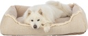 Cama Boho beige con perro