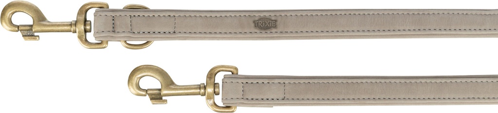 Correa para perro «Pure», fabricada en piel de nubuck y ajustable en tres posiciones, gris claro 3