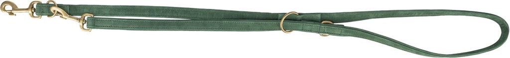 Correa para perro «Pure», fabricada en piel de nubuck y ajustable en tres posiciones, salvia 2