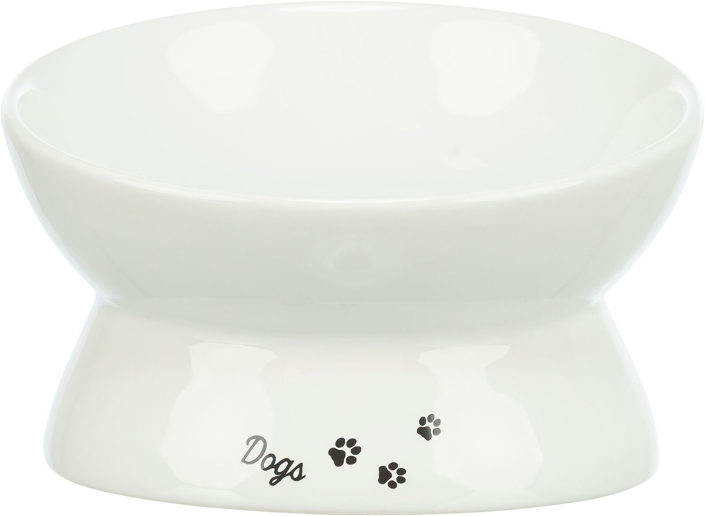 Comedero de cerámica ergonómico, blanco 2