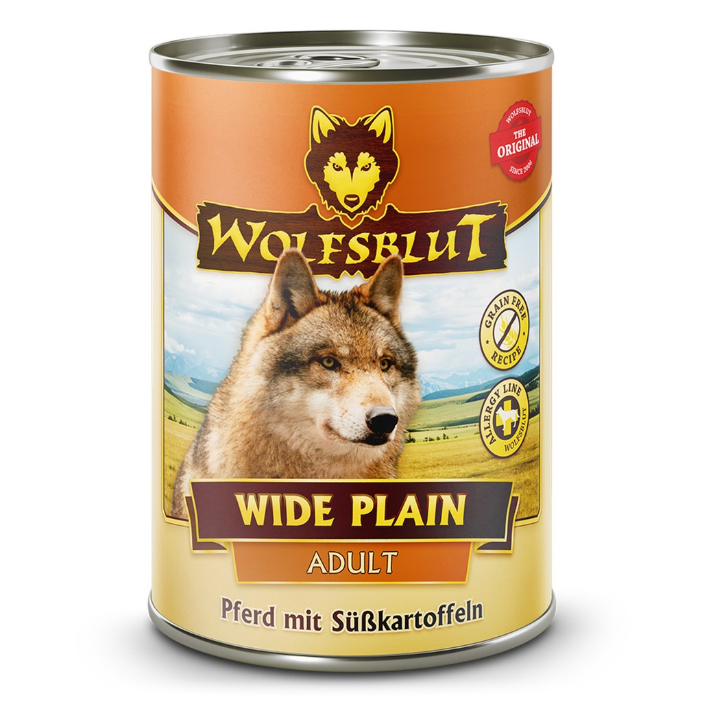 Lata Wolfsblut Adult Wide Plain – Caballo con boniato