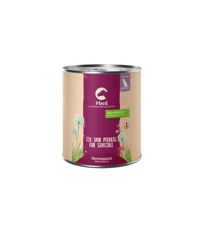 Lata 800g Herrmann's Manufaktur Selection Sensible Caballo con boniato y calabacín