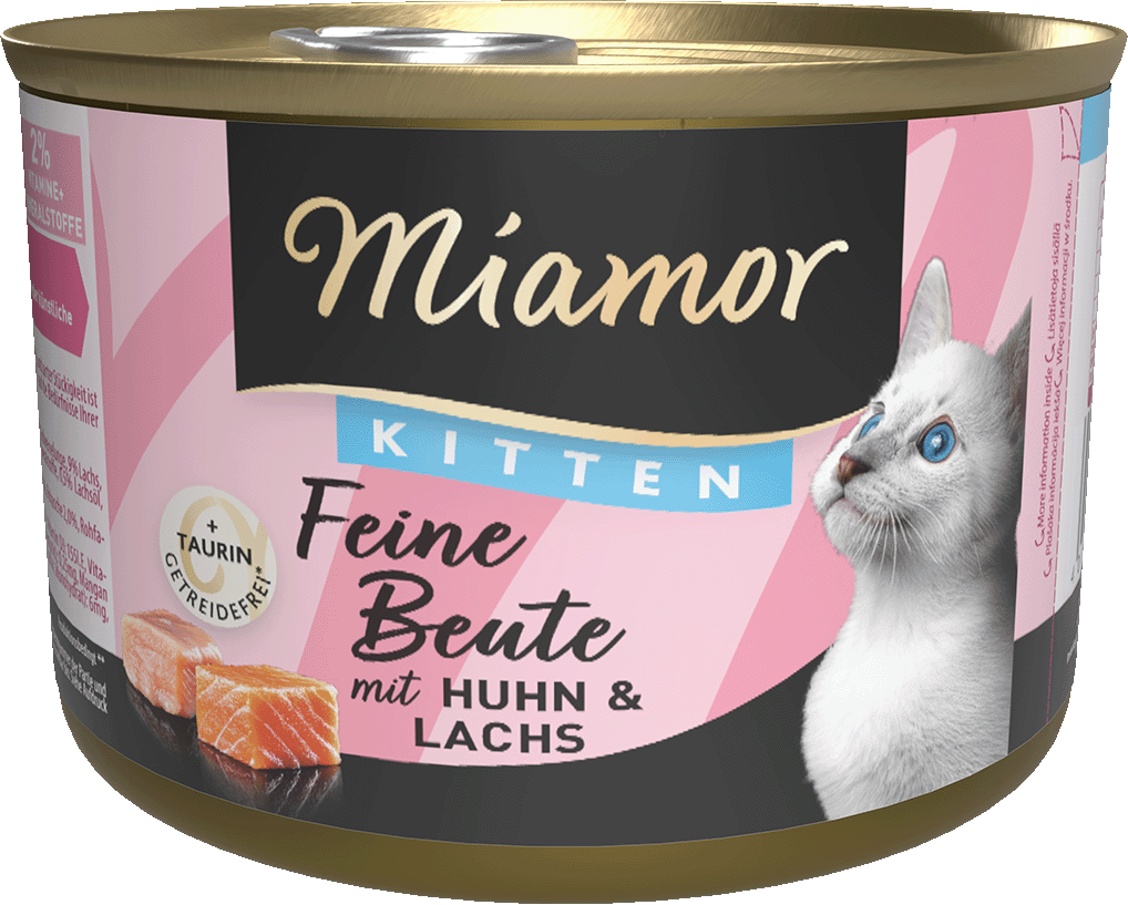 [F74451] Miamor Feine Beute kitten Pollo/Salmon 185g