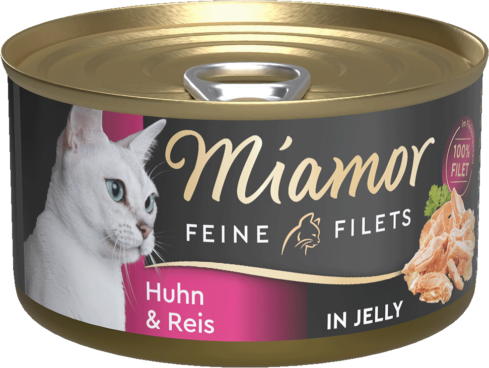 Miamor Feine Filets en gelatina Pollo y arroz, lata 100 g