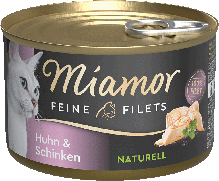 [F75021] Miamor Feine Filets Naturelle Pollo y jamón, lata 156 g