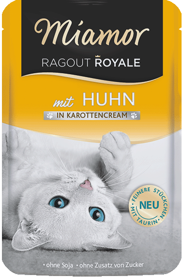 [F73044] Miamor Ragout Royale en crema Pollo en crema de zanahoria, sobre 100 g