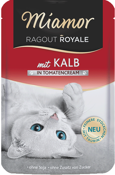 [F73042] Miamor Ragout Royale en crema Ternera en crema de tomate, sobre 100 g