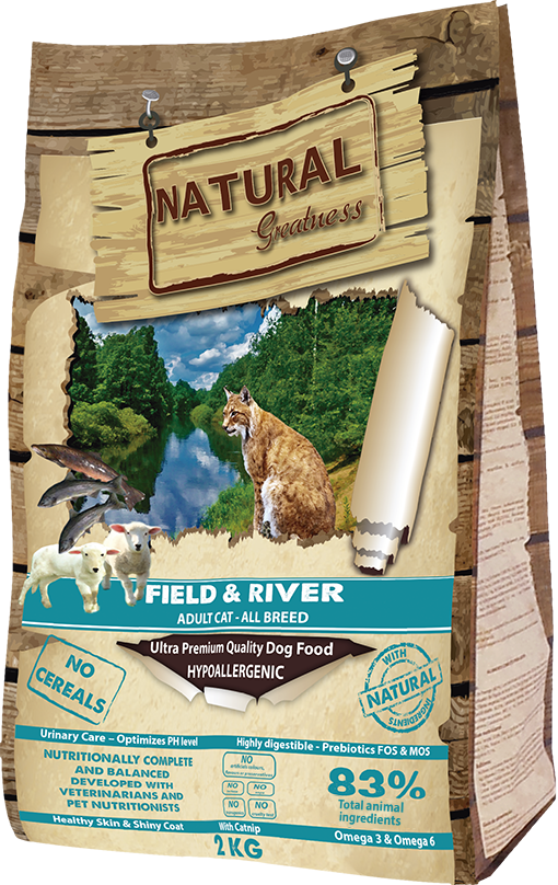 [asc40sl6b] Natural Greatness Receta Field & River – pienso sin cereales para gatos adultos (600 g)
