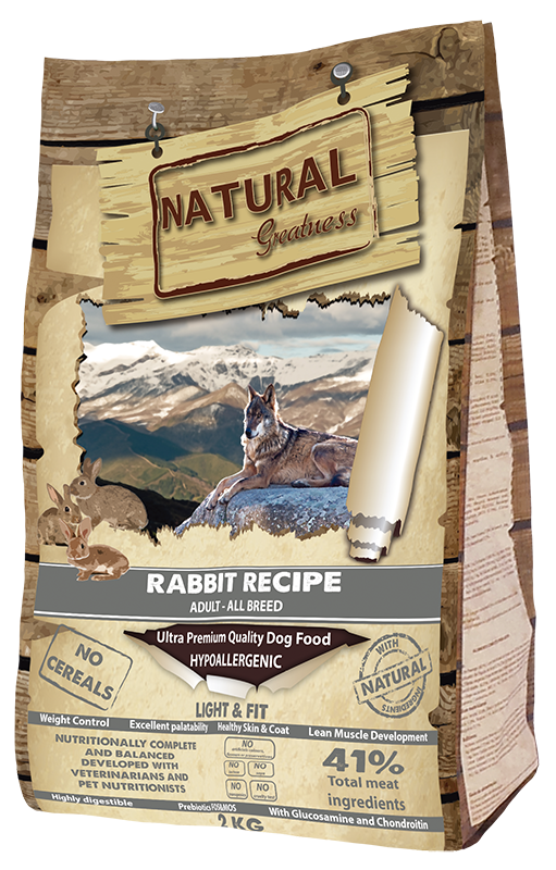 [ASK79LR02] Natural Greatness Receta de Conejo – pienso light sin cereales para perros (2 kg)