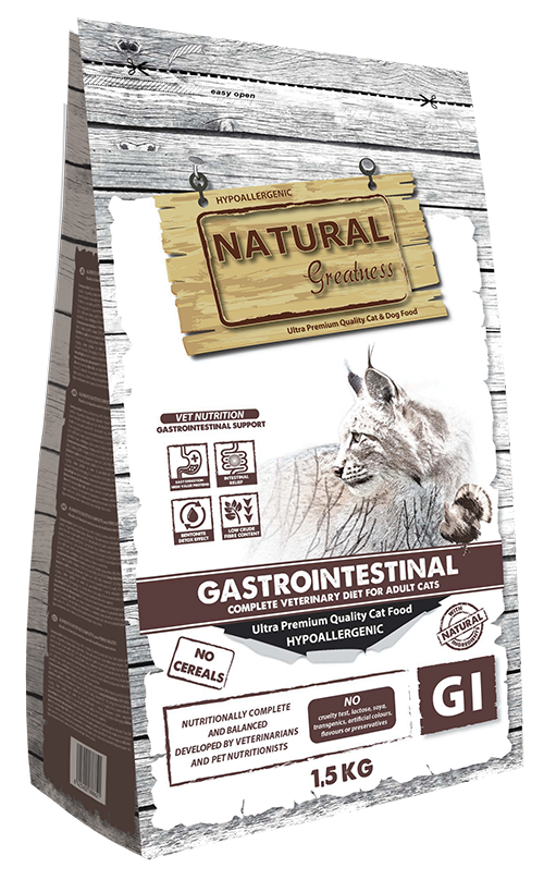 [ASB61GA5B] Natural Greatness Dieta Veterinaria Gastrointestinal para gatos, 1,5 kg