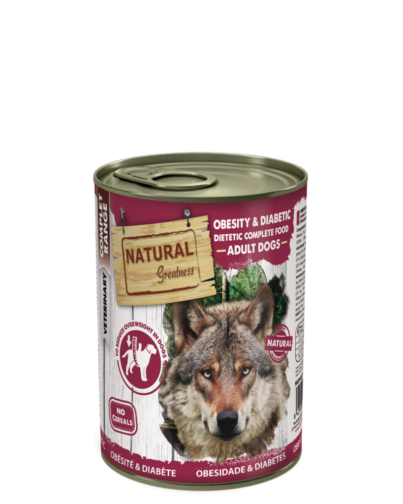 [NGD40014] Natural Greatness Lata Dieta Veterinaria Obesity & Diabetic para perros, 400 g