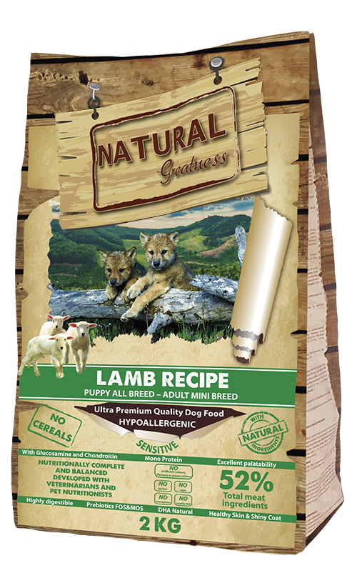 [ASK56CN02] Natural Greatness Receta de Cordero Mini – pienso sin cereales para perros de razas pequeñas (2 kg)