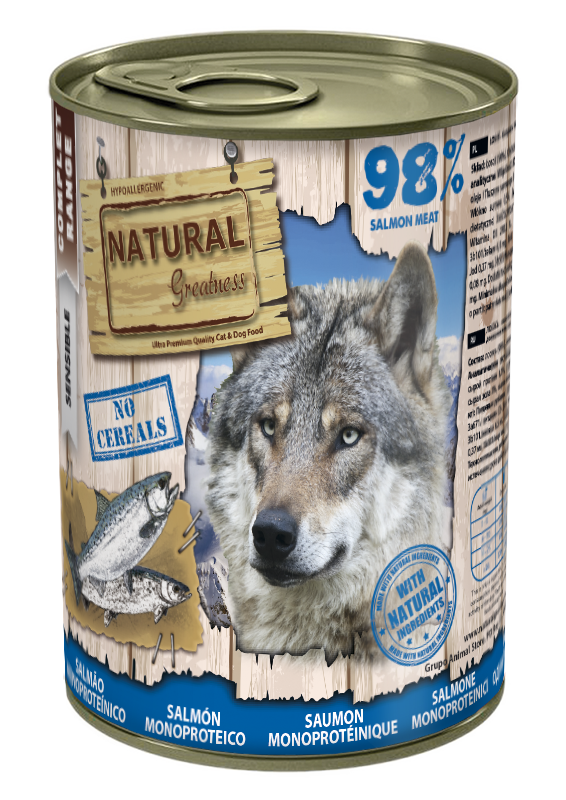 [NGD40012] Natural Greatness Lata Monoproteica de Salmón para perros, 400 g