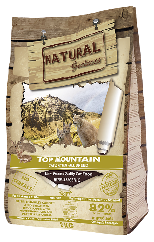 [ASC35KR02] Natural Greatness Receta Top Mountain – pienso monoproteico sin cereales para gatitos y gatos (2 kg)