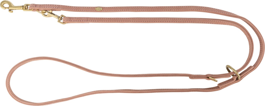 Correa para perro «Pure», fabricada en piel de nubuck y ajustable en tres posiciones, rosa