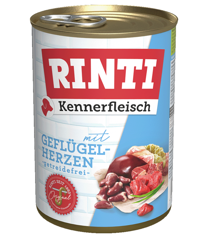 [F91057] RINTI Kennerfleisch Corazones de pollo 400g