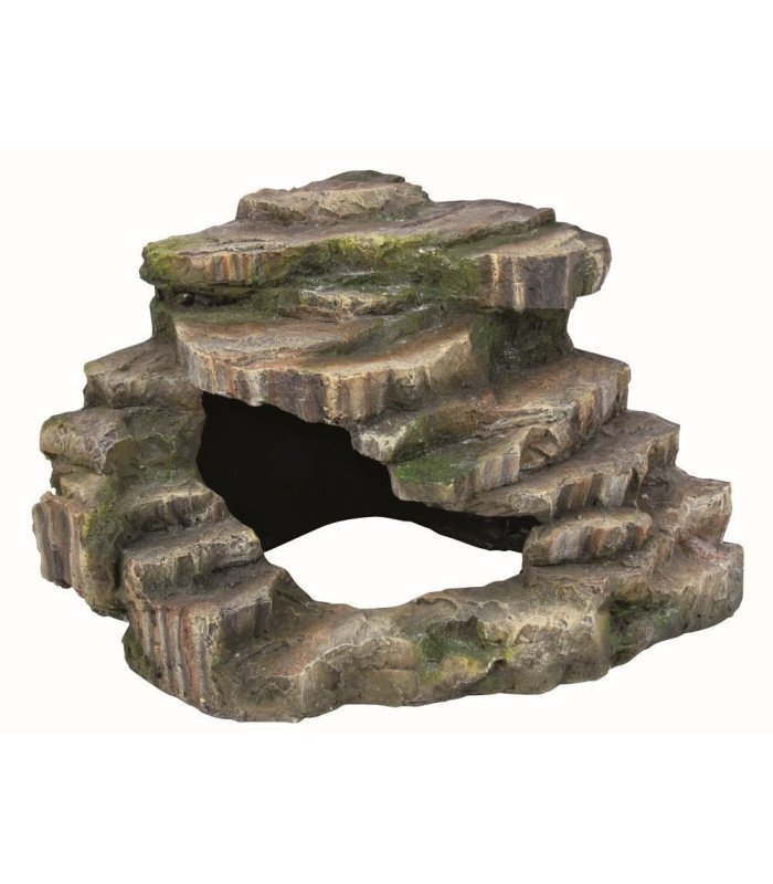 [76196] roca esquina con cueva - 26 x 20 x 26 cm