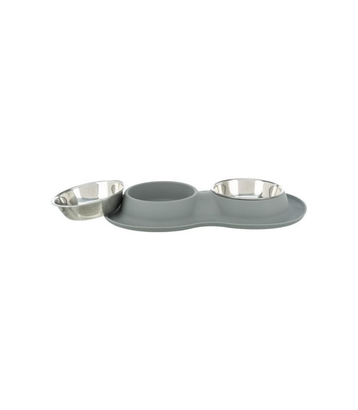 Set Comederos, silicona/acero inoxidable