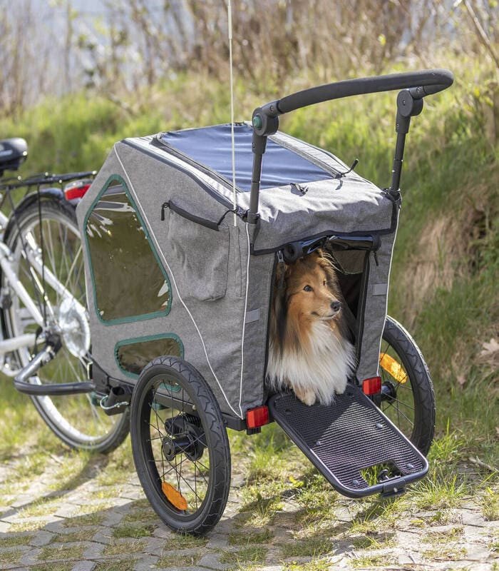 [12800] Remolque para Bicicleta (Talla: S, Medidas: 41,5 × 59 × 78/130 cm, hasta: 25 kg, Peso: 14 kg, Medidas Interiores: 41 × 54 × 62 cm)