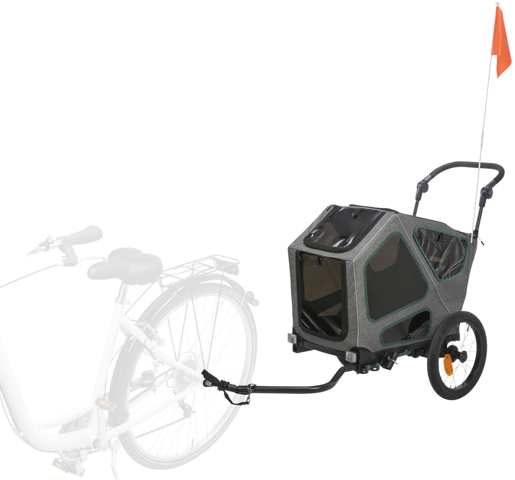 [12800] Remolque para Bicicleta (Talla: S, Medidas: 41,5 × 59 × 78/130 cm, hasta: 25 kg, Peso: 14 kg, Medidas Interiores: 41 × 54 × 62 cm)
