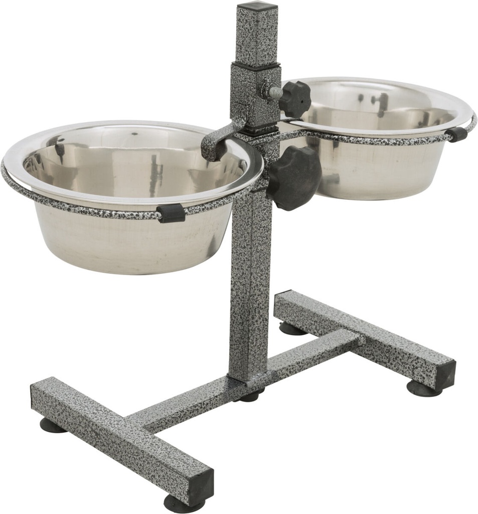 [24920] Soporte Comederos (Medidas 2 × 0.75 l/ø 15 cm Altura Regulable 27 cm)