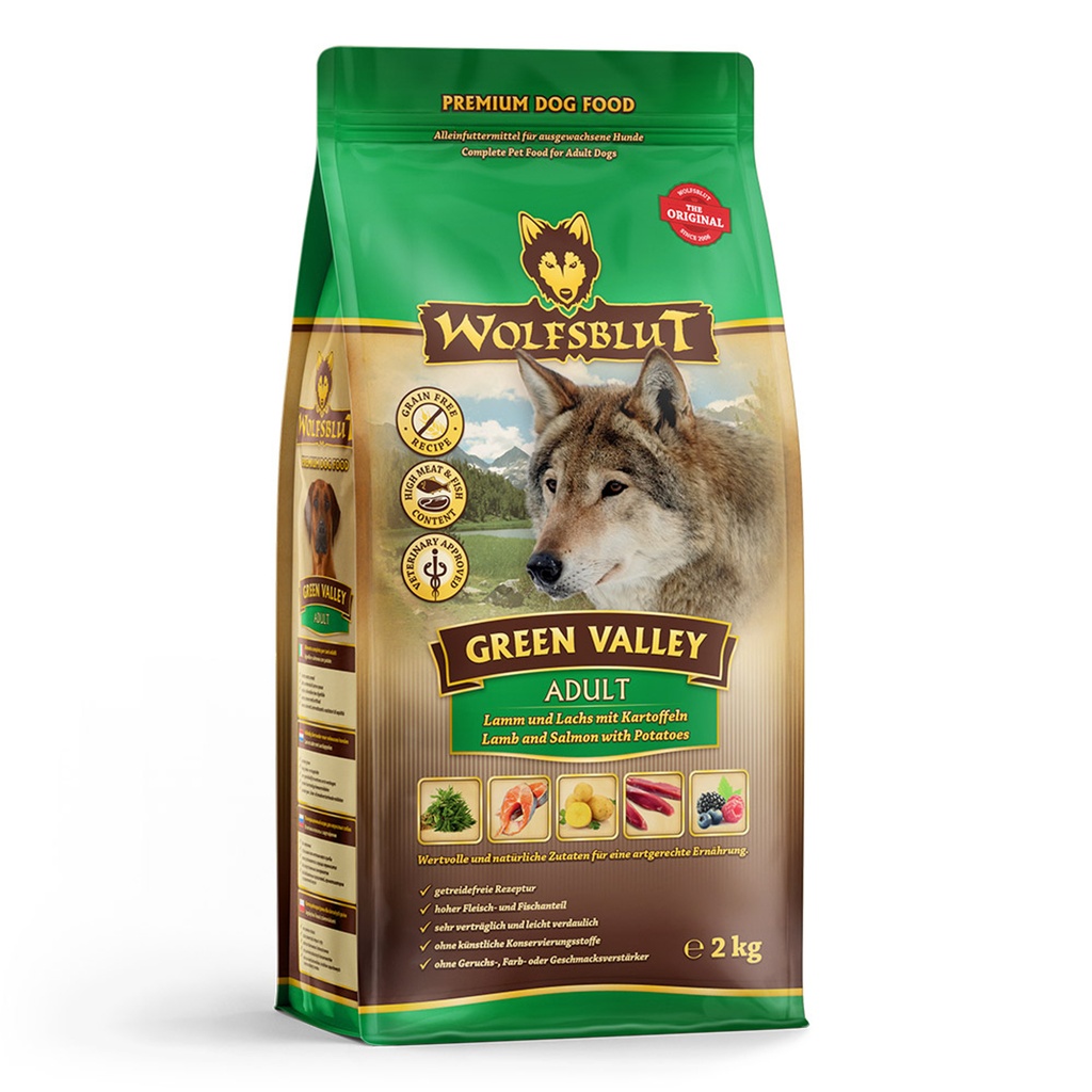 [WB763600] Wolfsblut Adult Green Valley – Cordero y salmón con patata (2 kg)