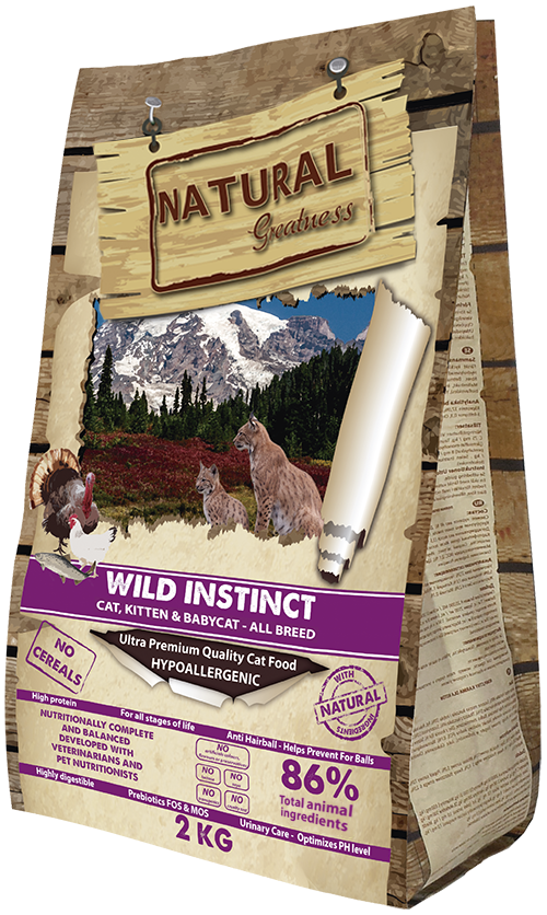 Natural Greatness Receta Wild Instinct – pienso sin cereales para gatitos, gatas gestantes y gatos adultos