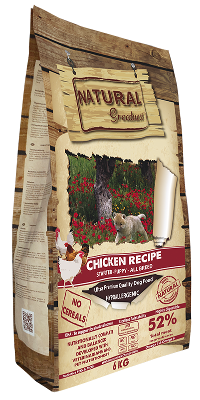 Natural Greatness Receta de Pollo – pienso sin cereales para cachorros y perros pequeños y medianos
