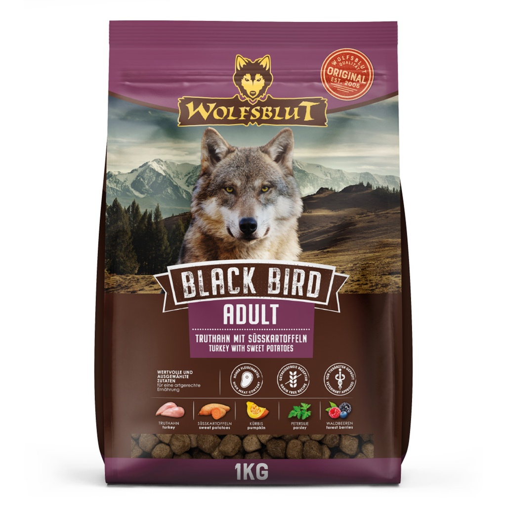 [WB843317] Wolfsblut Adult Black Bird – Pavo con boniato (1 kg)