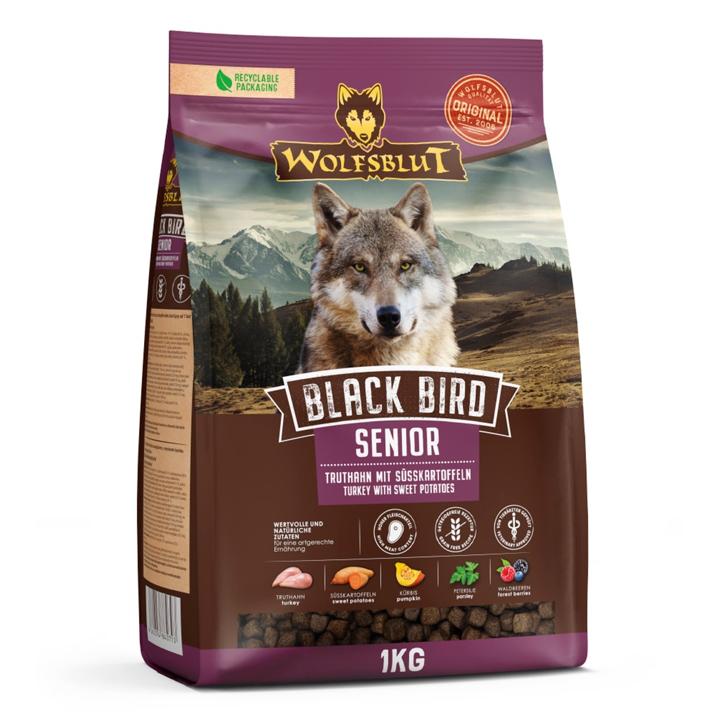 [WB843713] Wolfsblut Senior Black Bird – Pavo con boniato (1 kg)