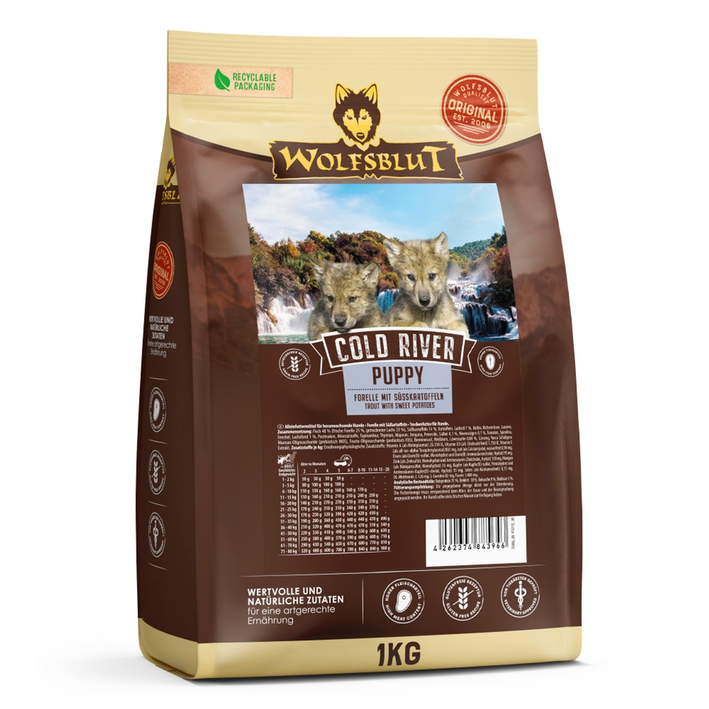 [WB843966] Wolfsblut Puppy Cold River – Trucha con boniato (1 kg)