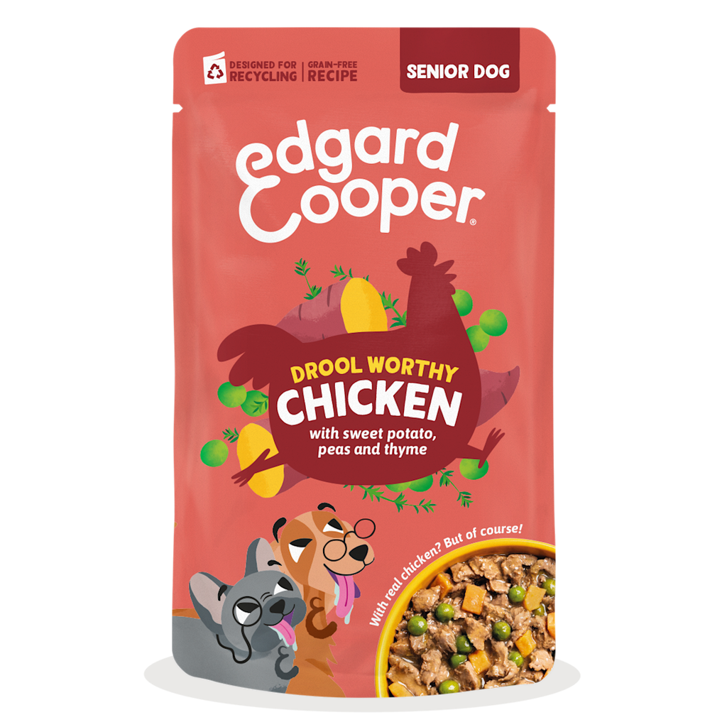 [EC7066] Edgard & Cooper Estofado Perro Senior Pollo, sobre 150g