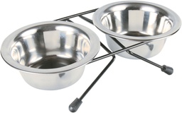 Set Comederos, acero inoxidable, negro